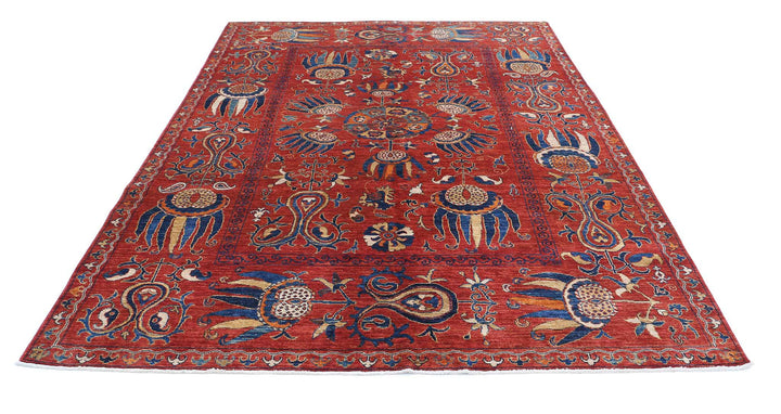 Hand Knotted Nomadic Caucasian Humna Wool Rug 7' 0" x 9' 5" - No. AT43268