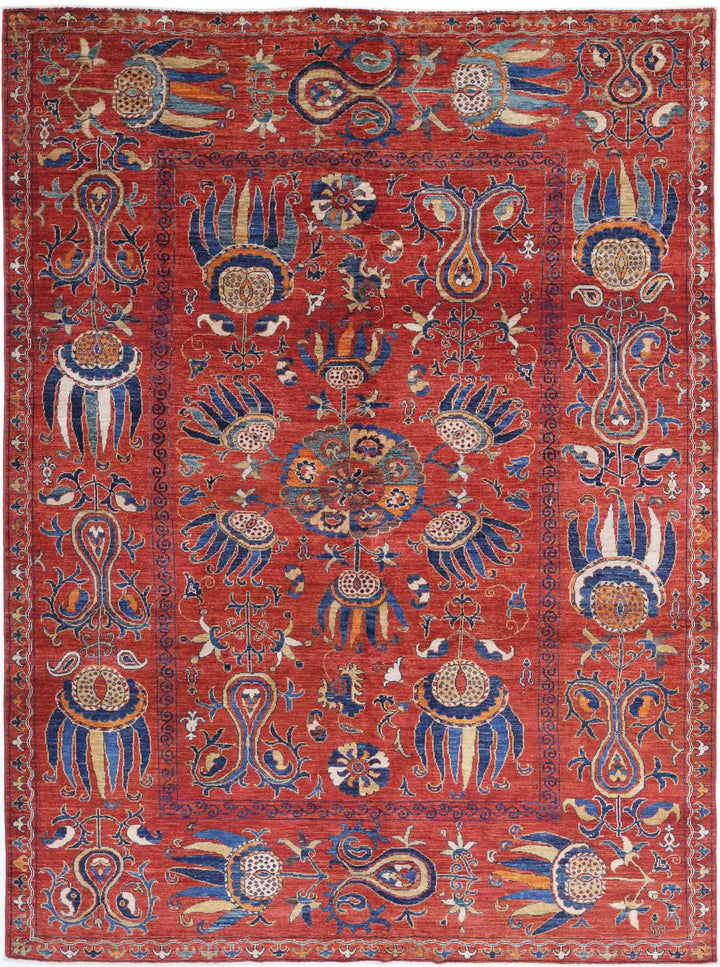 Hand Knotted Nomadic Caucasian Humna Wool Rug 7' 0" x 9' 5" - No. AT43268
