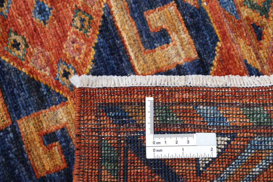 Hand Knotted Nomadic Caucasian Humna Wool Rug 9' 5" x 11' 8" - No. AT74439