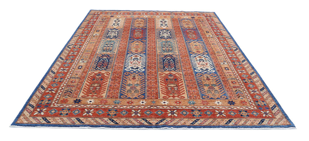 Hand Knotted Nomadic Caucasian Humna Wool Rug 7' 9" x 9' 8" - No. AT66694