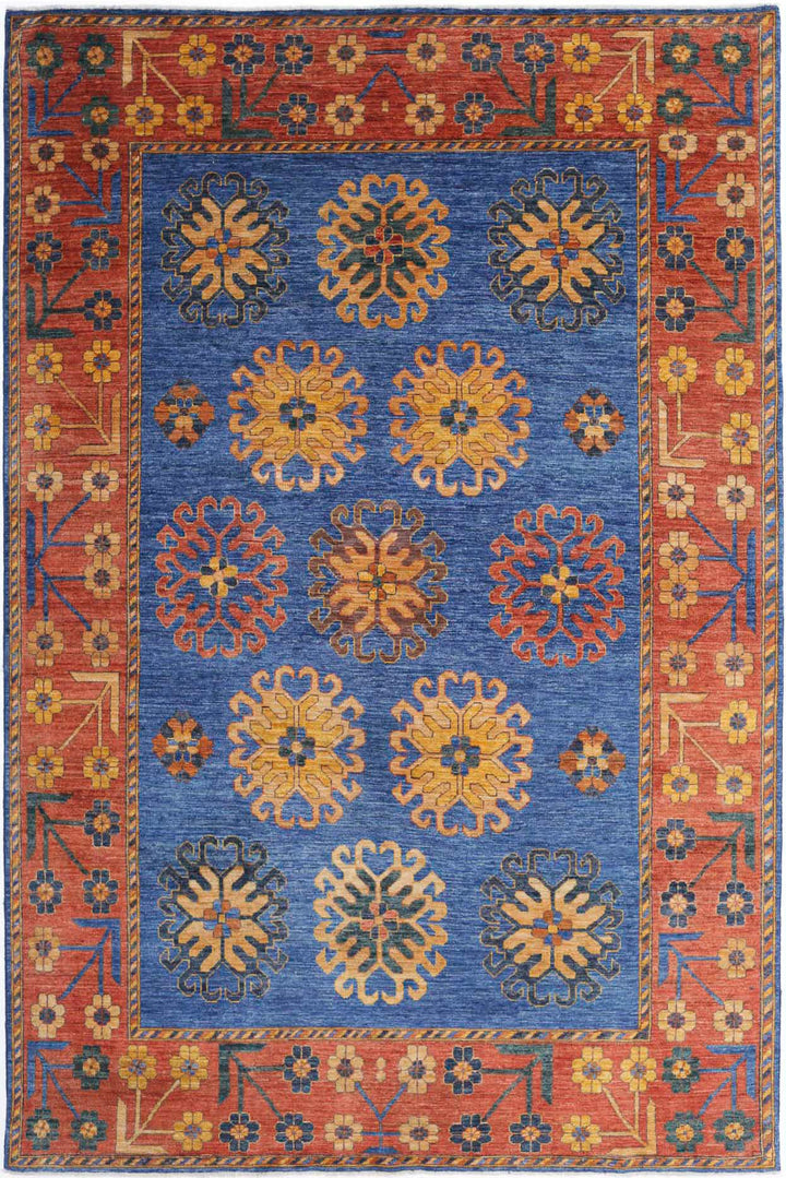 Hand Knotted Nomadic Caucasian Humna Wool Rug 6' 6" x 10' 0" - No. AT53885