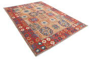 Hand Knotted Nomadic Caucasian Humna Wool Rug 6' 9" x 9' 7" - No. AT44822