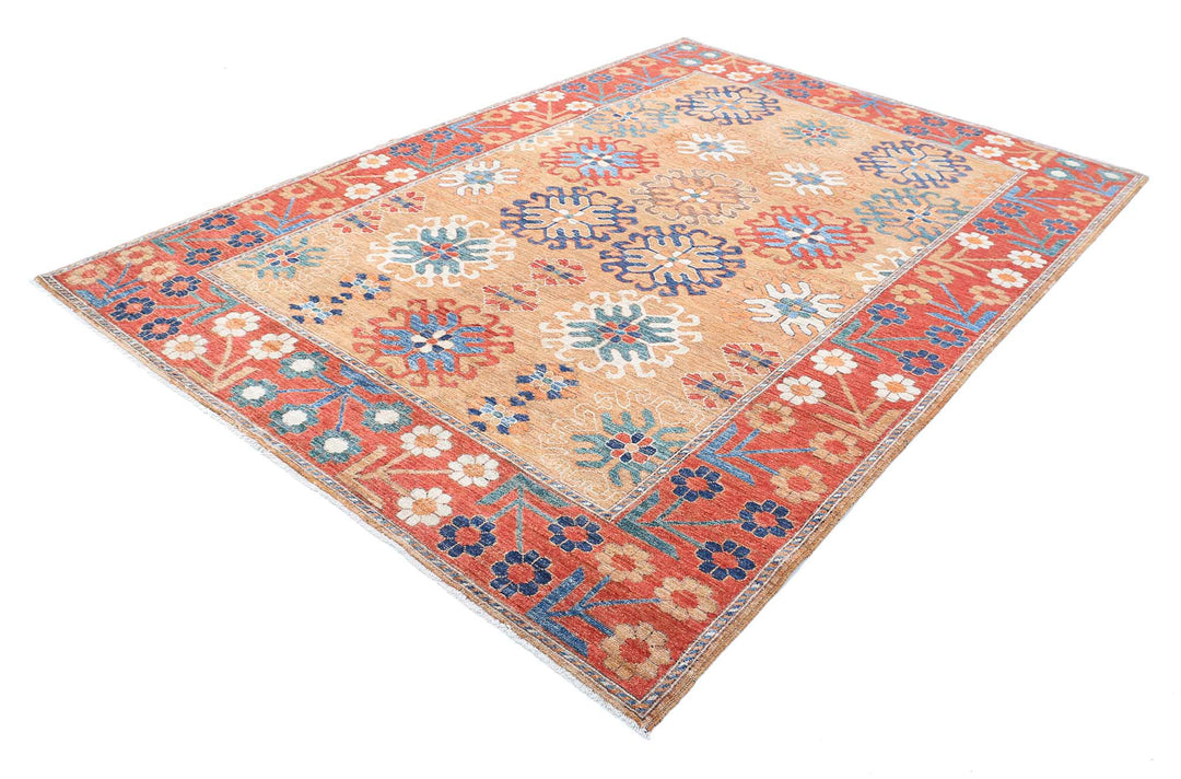 Hand Knotted Nomadic Caucasian Humna Wool Rug 6' 9" x 9' 7" - No. AT44822
