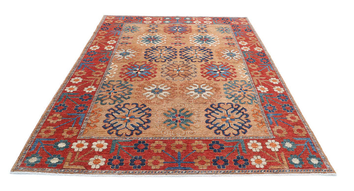Hand Knotted Nomadic Caucasian Humna Wool Rug 6' 9" x 9' 7" - No. AT44822