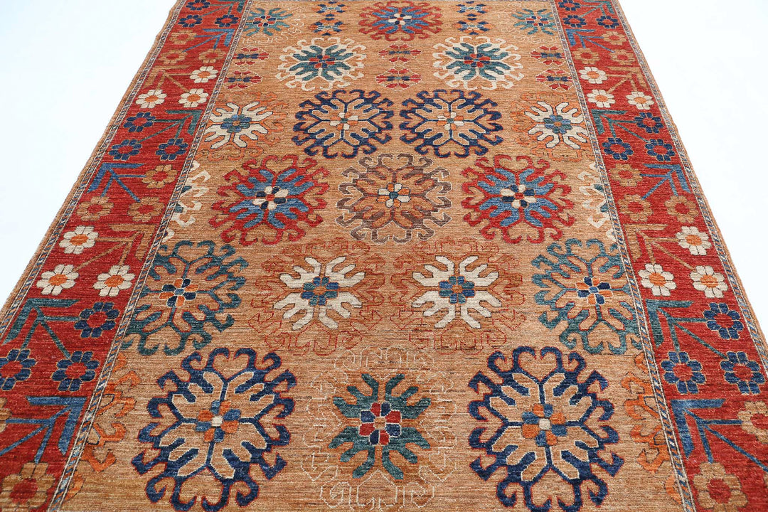 Hand Knotted Nomadic Caucasian Humna Wool Rug 6' 9" x 9' 7" - No. AT44822