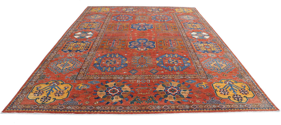 Hand Knotted Nomadic Caucasian Humna Wool Rug 10' 3" x 14' 3" - No. AT20412