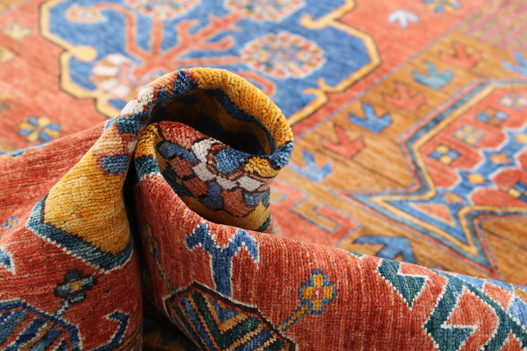 Hand Knotted Nomadic Caucasian Humna Wool Rug 10' 3" x 14' 3" - No. AT20412