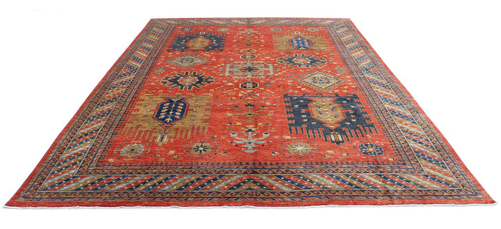 Hand Knotted Nomadic Caucasian Humna Wool Rug 8' 11" x 12' 2" - No. AT47946