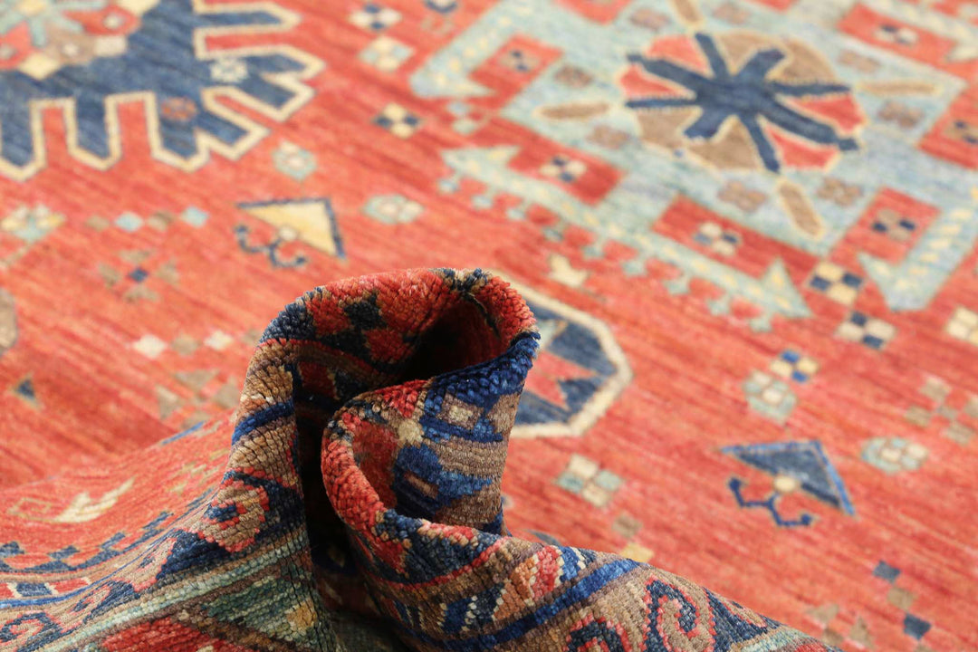 Hand Knotted Nomadic Caucasian Humna Wool Rug 8' 11" x 12' 2" - No. AT47946