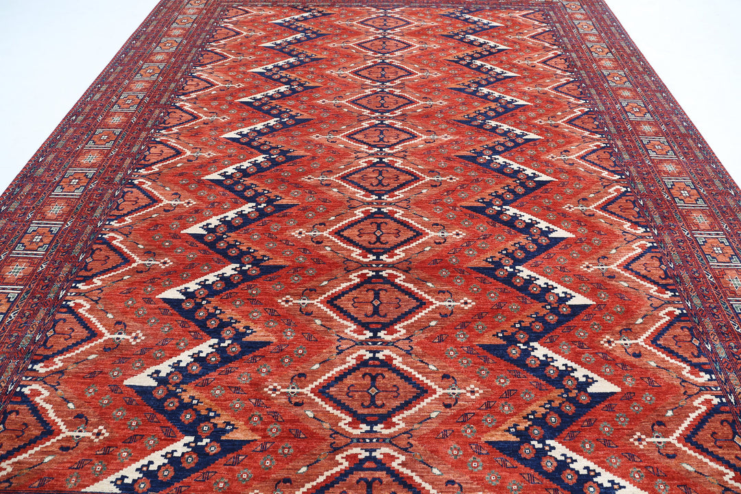 Hand Knotted Nomadic Caucasian Humna Wool Rug 10' 0" x 13' 8" - No. AT91511