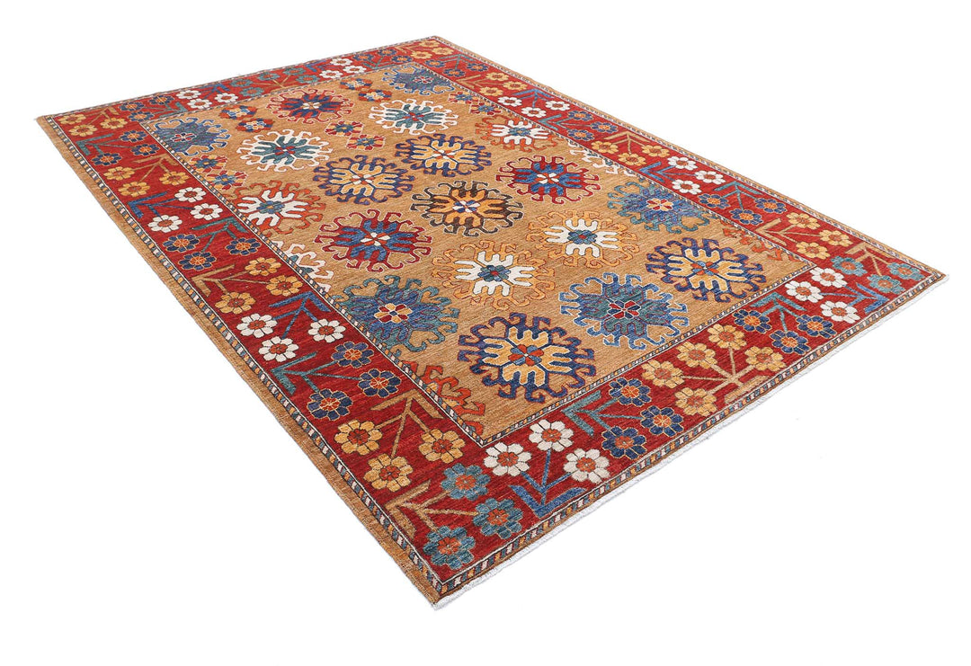 Hand Knotted Nomadic Caucasian Humna Wool Rug 6' 10" x 9' 5" - No. AT14578