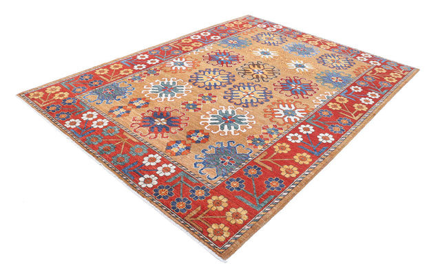Hand Knotted Nomadic Caucasian Humna Wool Rug 6' 10" x 9' 5" - No. AT14578