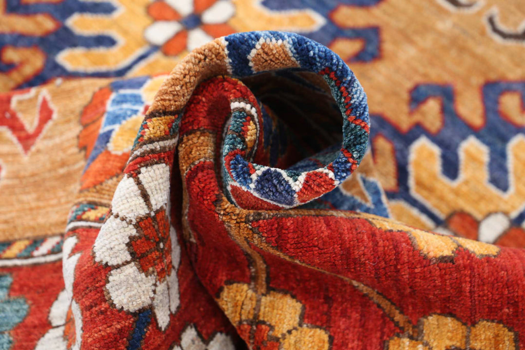 Hand Knotted Nomadic Caucasian Humna Wool Rug 6' 10" x 9' 5" - No. AT14578