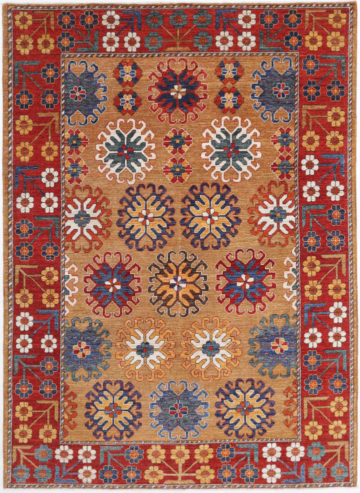 Hand Knotted Nomadic Caucasian Humna Wool Rug 6' 10" x 9' 5" - No. AT14578