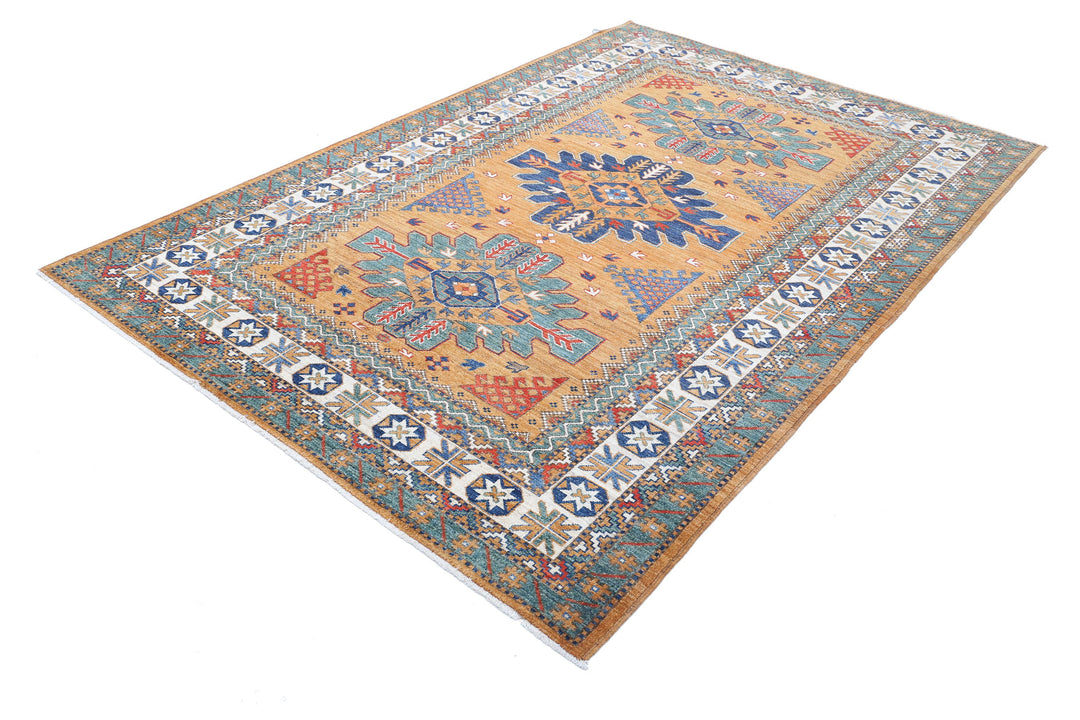 Hand Knotted Nomadic Caucasian Humna Wool Rug 5' 11" x 9' 0" - No. AT35025