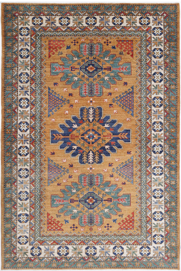 Hand Knotted Nomadic Caucasian Humna Wool Rug 5' 11" x 9' 0" - No. AT35025