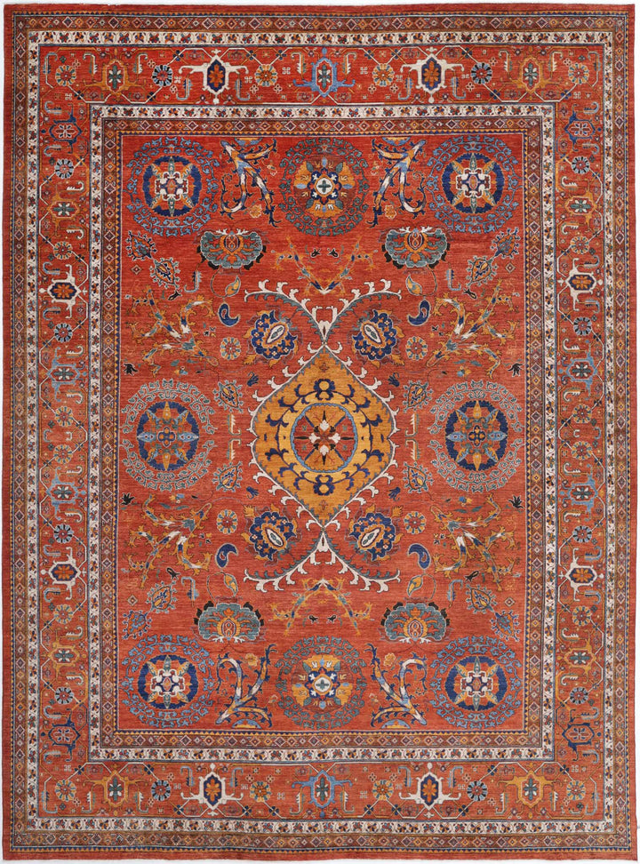 Hand Knotted Nomadic Caucasian Humna Wool Rug 12' 7" x 17' 1" - No. AT36529