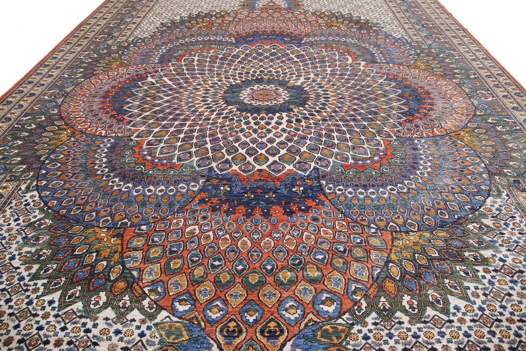 Hand Knotted Nomadic Caucasian Humna Wool Rug 12' 6" x 16' 4" - No. AT49816