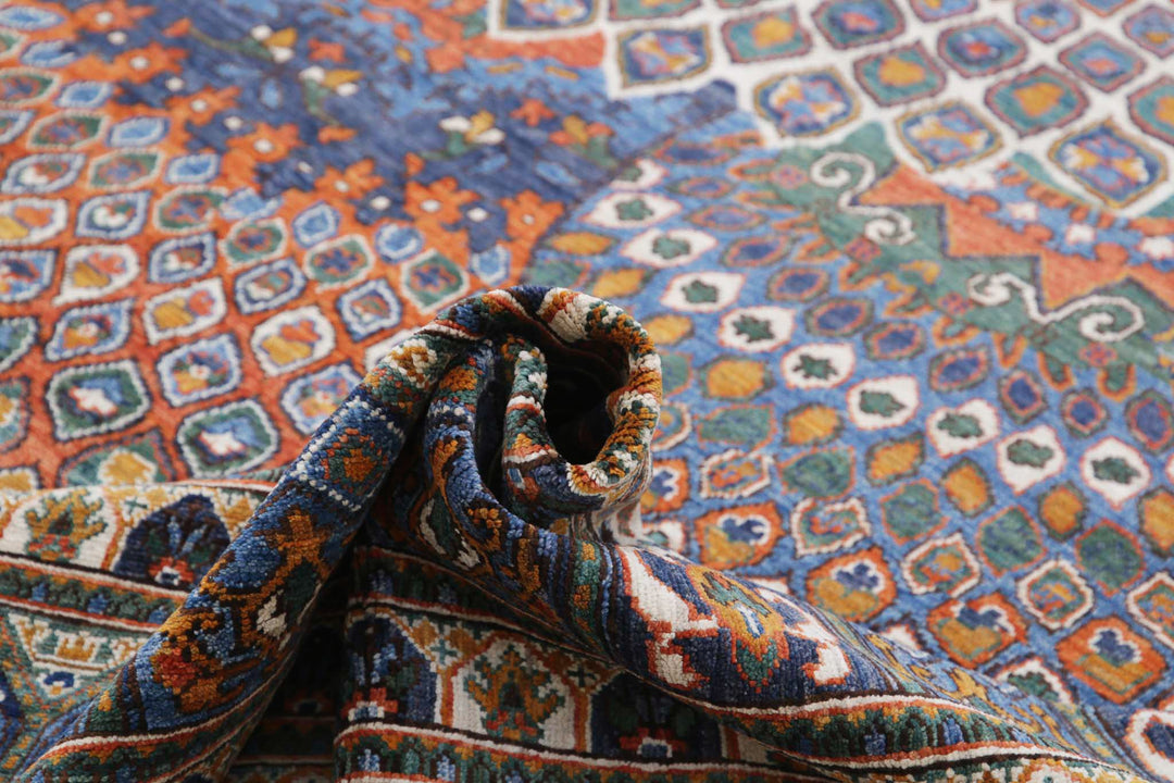 Hand Knotted Nomadic Caucasian Humna Wool Rug 12' 6" x 16' 4" - No. AT49816