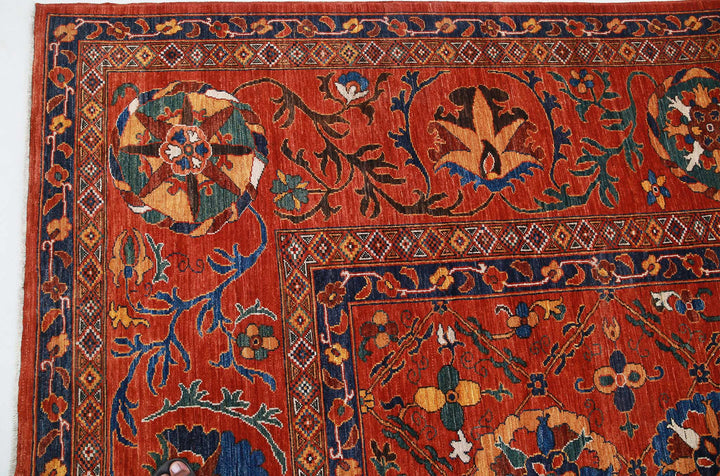 Hand Knotted Nomadic Caucasian Humna Wool Rug 13' 0" x 16' 1" - No. AT26989