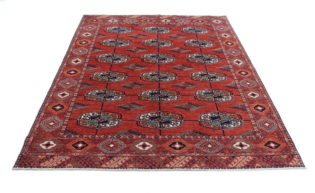 Hand Knotted Nomadic Caucasian Humna Wool Rug 5' 8" x 7' 9" - No. AT83176