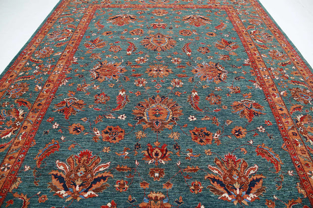 Hand Knotted Nomadic Caucasian Humna Wool Rug 10' 4" x 13' 3" - No. AT42288