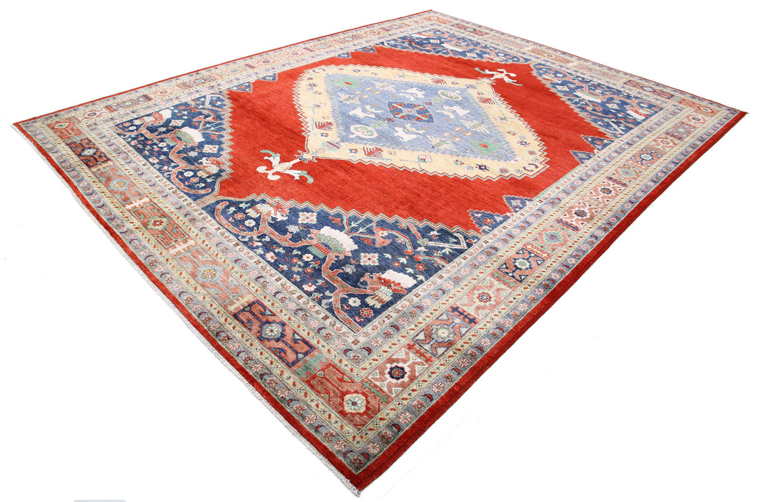 Hand Knotted Nomadic Caucasian Humna Wool Rug 9' 0" x 11' 8" - No. AT80845