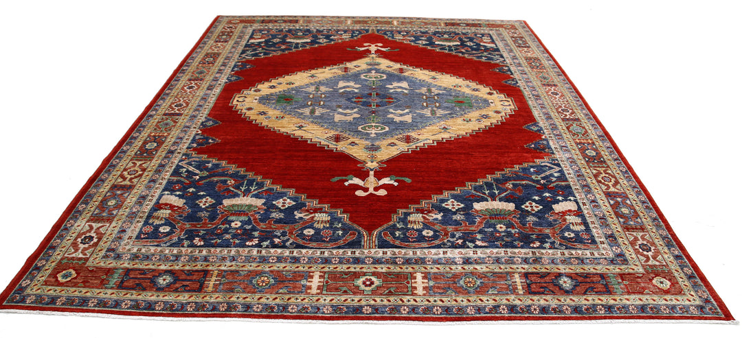 Hand Knotted Nomadic Caucasian Humna Wool Rug 9' 0" x 11' 8" - No. AT80845