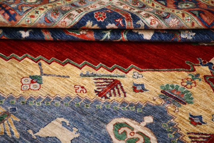 Hand Knotted Nomadic Caucasian Humna Wool Rug 9' 0" x 11' 8" - No. AT80845