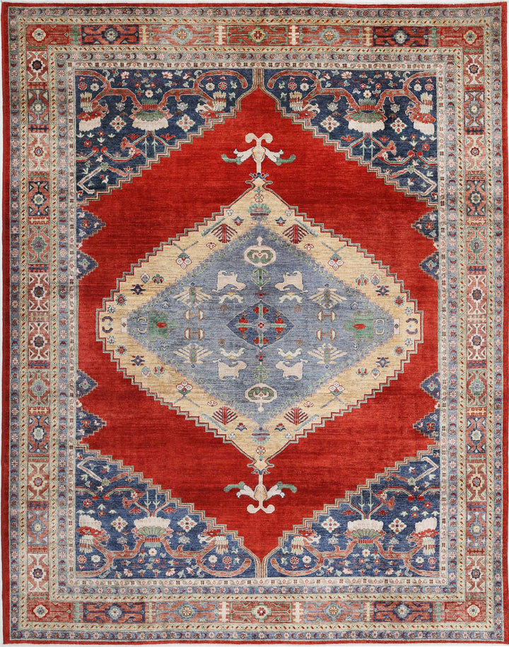 Hand Knotted Nomadic Caucasian Humna Wool Rug 9' 0" x 11' 8" - No. AT80845