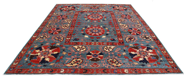 Hand Knotted Nomadic Caucasian Humna Wool Rug 9' 2" x 11' 5" - No. AT20309