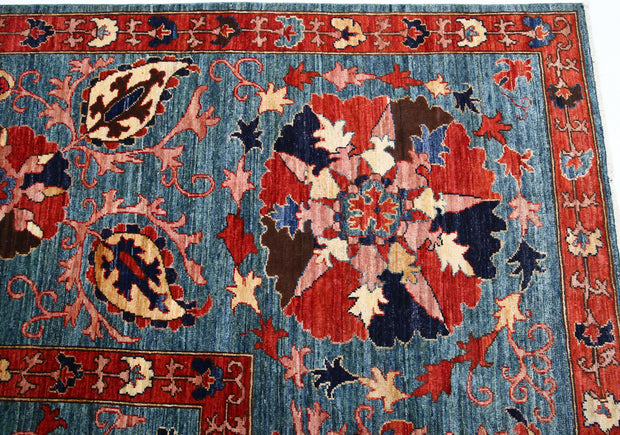 Hand Knotted Nomadic Caucasian Humna Wool Rug 9' 2" x 11' 5" - No. AT20309