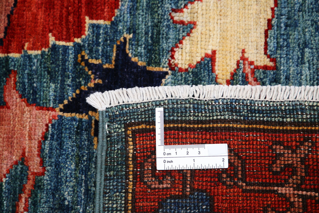 Hand Knotted Nomadic Caucasian Humna Wool Rug 9' 2" x 11' 5" - No. AT20309