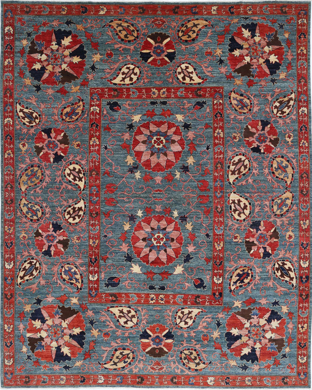 Hand Knotted Nomadic Caucasian Humna Wool Rug 9' 2" x 11' 5" - No. AT20309