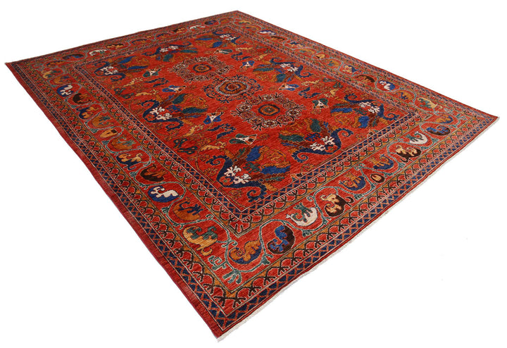 Hand Knotted Nomadic Caucasian Humna Wool Rug 8' 4" x 9' 11" - No. AT43742