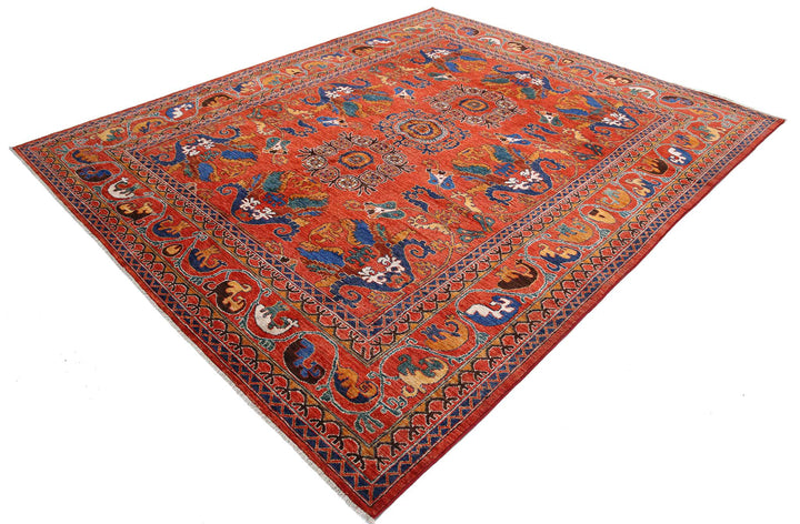 Hand Knotted Nomadic Caucasian Humna Wool Rug 8' 4" x 9' 11" - No. AT43742