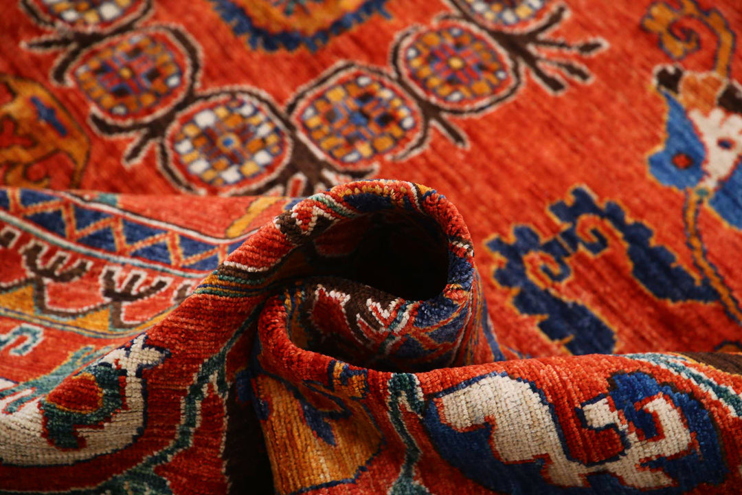 Hand Knotted Nomadic Caucasian Humna Wool Rug 8' 4" x 9' 11" - No. AT43742