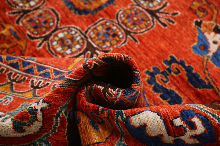 Hand Knotted Nomadic Caucasian Humna Wool Rug 8' 4" x 9' 11" - No. AT43742