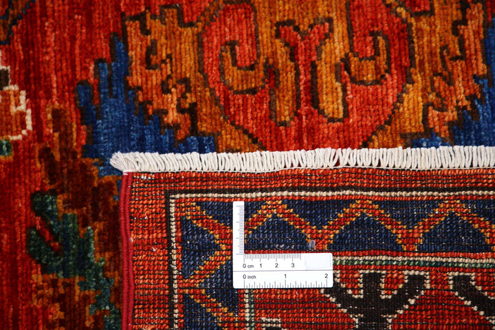 Hand Knotted Nomadic Caucasian Humna Wool Rug 8' 4" x 9' 11" - No. AT43742