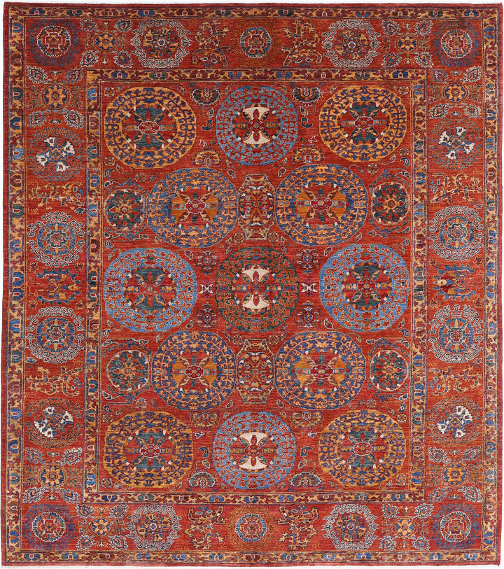 Hand Knotted Nomadic Caucasian Humna Wool Rug 8' 3" x 9' 3" - No. AT19350
