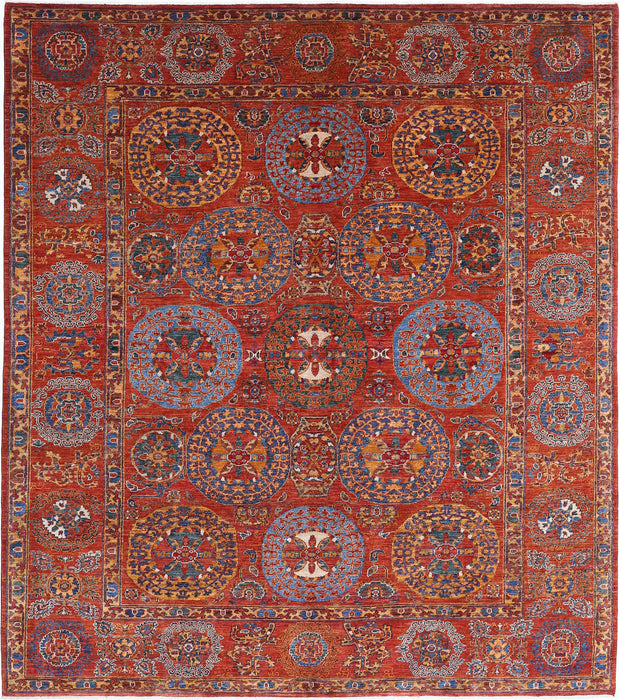 Hand Knotted Nomadic Caucasian Humna Wool Rug 8' 3" x 9' 3" - No. AT19350