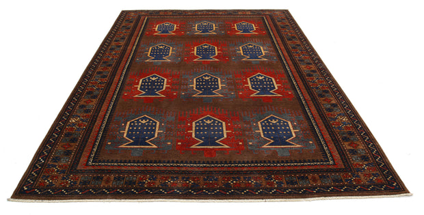 Hand Knotted Nomadic Caucasian Humna Wool Rug 7' 3" x 10' 3" - No. AT14476