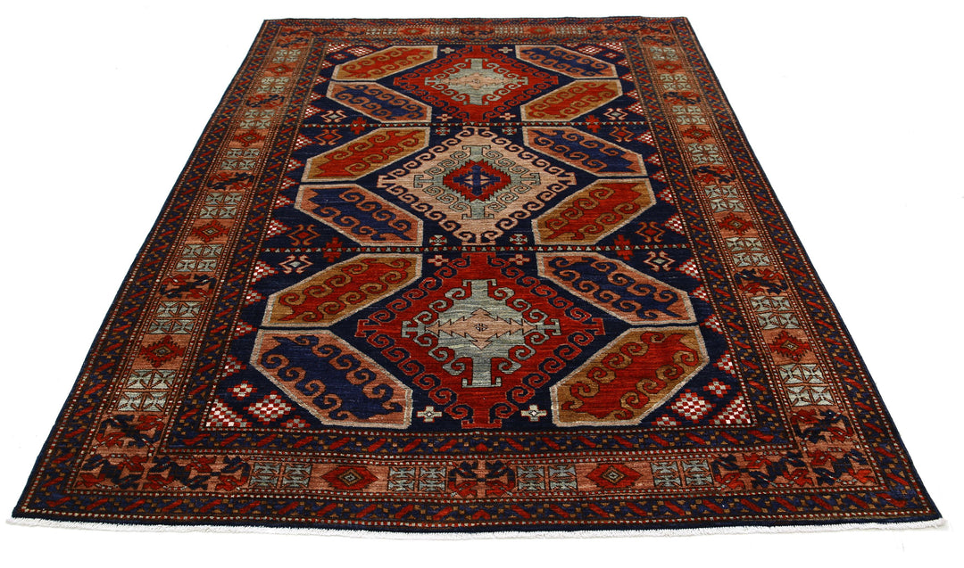 Hand Knotted Nomadic Caucasian Humna Wool Rug 6' 1" x 8' 5" - No. AT51442