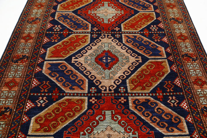 Hand Knotted Nomadic Caucasian Humna Wool Rug 6' 1" x 8' 5" - No. AT51442