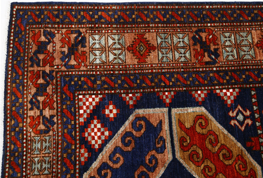 Hand Knotted Nomadic Caucasian Humna Wool Rug 6' 1" x 8' 5" - No. AT51442