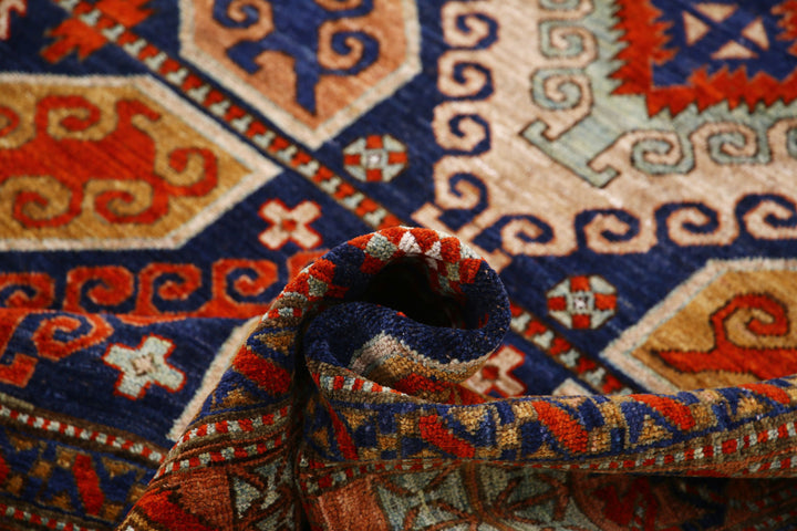 Hand Knotted Nomadic Caucasian Humna Wool Rug 6' 1" x 8' 5" - No. AT51442