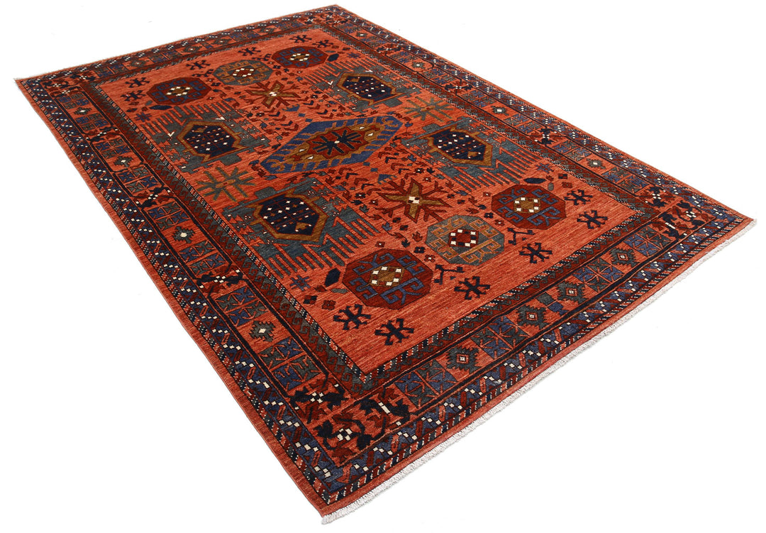 Hand Knotted Nomadic Caucasian Humna Wool Rug 6' 0" x 8' 9" - No. AT17008