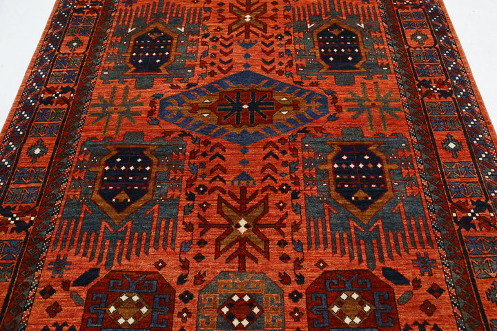 Hand Knotted Nomadic Caucasian Humna Wool Rug 6' 0" x 8' 9" - No. AT17008