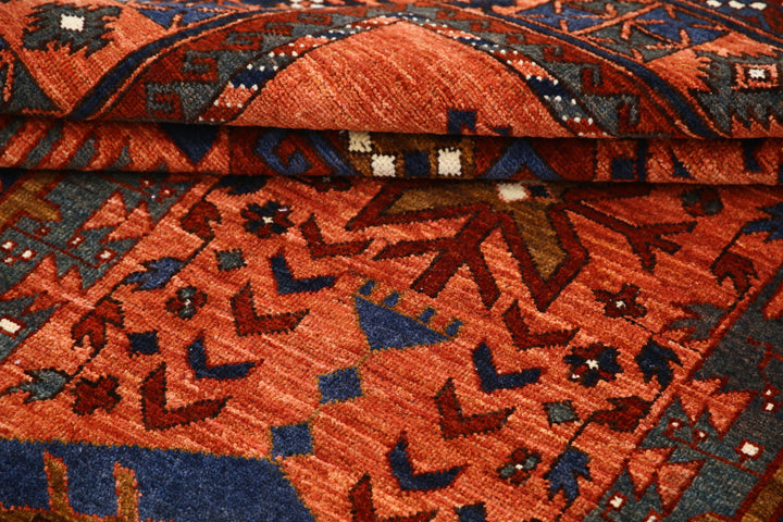 Hand Knotted Nomadic Caucasian Humna Wool Rug 6' 0" x 8' 9" - No. AT17008