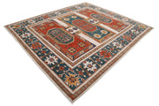 Hand Knotted Nomadic Caucasian Humna Wool Rug 8' 3" x 9' 9" - No. AT55116